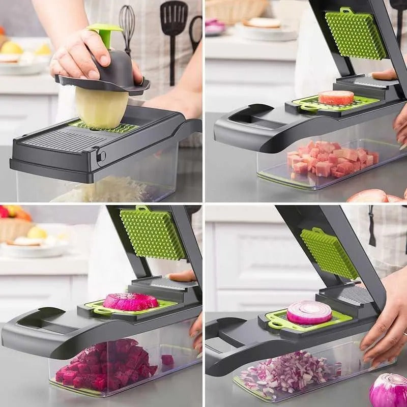 16-in-1 Vegetable Chopper β Manual Food Slicer, Dicer & Grater