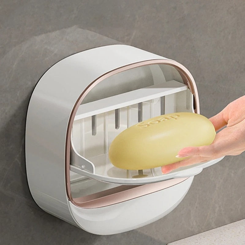 Wall-Mounted Soap Holder β Flip-Cover Bathroom Soap Dish