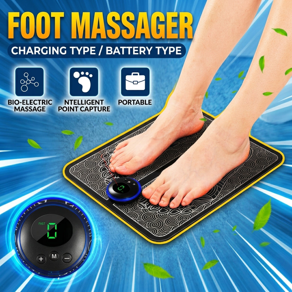 EMS Foot Massager Mat | USB Rechargeable Smart Electric Foot Massage Pad Technology