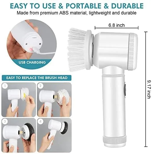5-in-1 Electric Cleaning Brush β Multi-Surface Scrub & Cleaning Tool