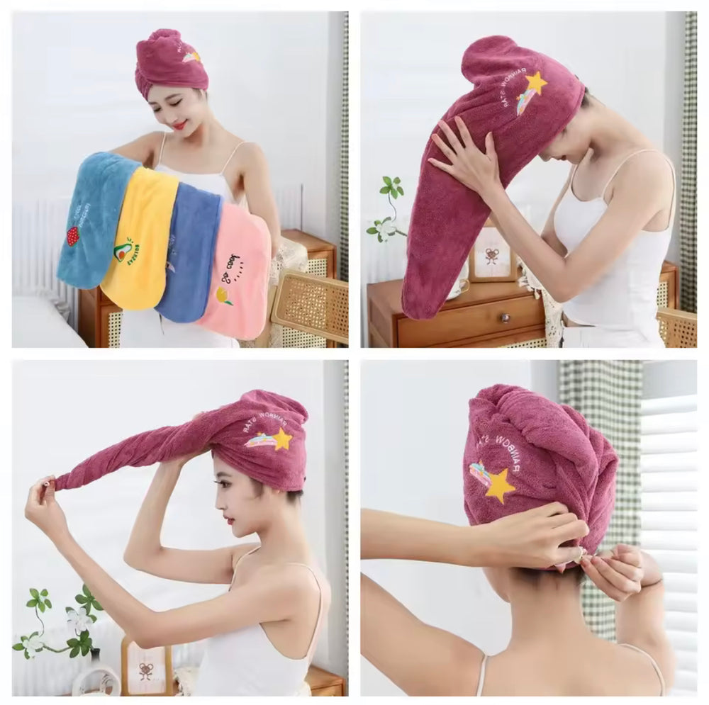 Hair Dryer Cap Towel | Microfiber Hair Wrap Towel for Women | Quick-Dry Hair Turban